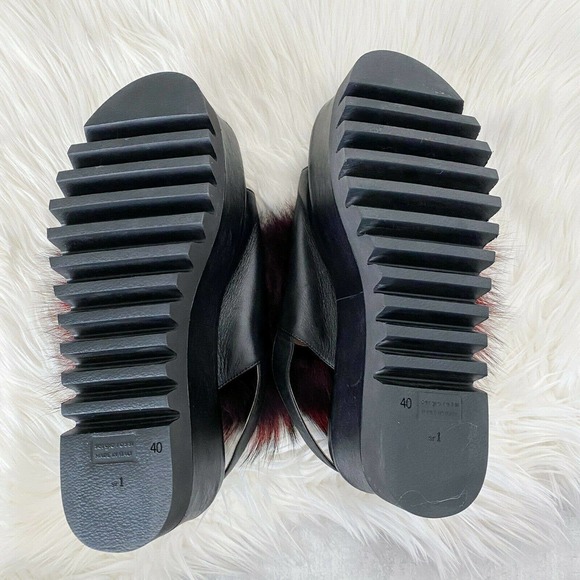 Sergio Rossi Fur Platform Wedge Slingback Sandal - Picture 10 of 12